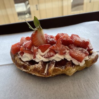 Croffle House - Strawberry Whipped Cream Croffle - Bakeries Near Me - Flushing, New York Croffle House - Strawberry Whipped Cream Croffle - Bakeries Near Me - Flushing, New York
