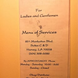 Bella Lita Day Spa - Menu of services...