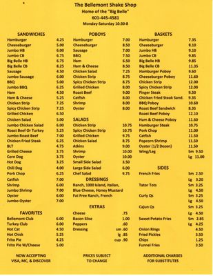 Menu photo 1 The Bellemont Shake Shop Natchez, MS Menu photo 1 The Bellemont Shake Shop Natchez, MS