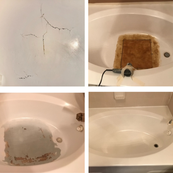 Master Refinishers - Tub Bottom Replacement on a Cracked Garden Tub.
-cut out tub bottom, reinforce tub bottom, fiberglass repair and refinish back to new. - Refinishing Services Near Me - San Antonio, Texas Master Refinishers - Tub Bottom Replacement on a Cracked Garden Tub.
-cut out tub bottom, reinforce tub bottom, fiberglass repair and refinish back to new. - Refinishing Services Near Me - San Antonio, Texas