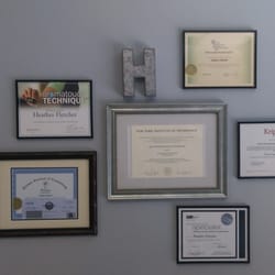 Heaven Healing - Wall of degrees and advanced certifications