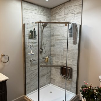 Dwyer’s Diversified Services - Complete bathroom remodel. Nice tile 48" corner shower and 60 vanity - General Contractors Near Me Dwyer’s Diversified Services - Complete bathroom remodel. Nice tile 48" corner shower and 60 vanity - General Contractors Near Me