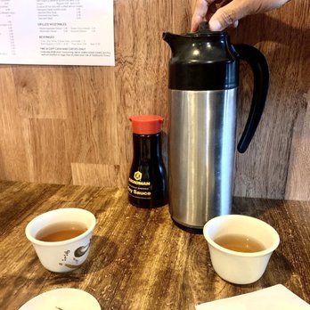 Musashi's - Complimentary tea in a thermos already at the table, albeit lukewarm 4* - Japanese Near Me - Bellevue, Washington Musashi's - Complimentary tea in a thermos already at the table, albeit lukewarm 4* - Japanese Near Me - Bellevue, Washington