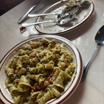 Tiny Champions - The campanelli and the remnants of the cabbage salad. So good! - Pizza Near Me - Houston, Texas