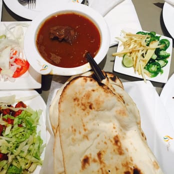 Sabri Nihari Restaurant - Our dinner, chicken boti, nihari, naan, and seekh kabob. All very good! - Pakistani Near Me - Chicago, Illinois