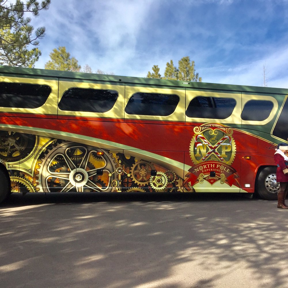 The North Pole Experience - The North Pole Bus that takes you to the North Pole & Santa's Work Shop - Performing Arts Near Me - Flagstaff, Arizona The North Pole Experience - The North Pole Bus that takes you to the North Pole & Santa's Work Shop - Performing Arts Near Me - Flagstaff, Arizona