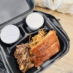 Over the Coles BBQ  - Bbq ribs were tender and delicious. Pulled pork was yummy with the roll as a mini slider.