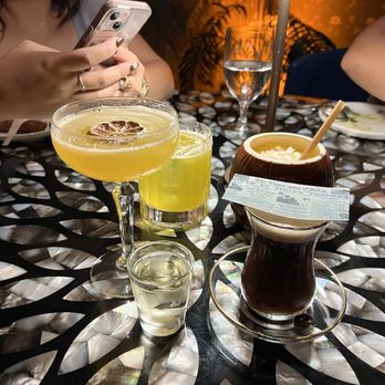 Musaafer - Pink squirrel, mango lassi, pumpkin chai espresso martini - Indian Near Me - Houston, Texas Musaafer - Pink squirrel, mango lassi, pumpkin chai espresso martini - Indian Near Me - Houston, Texas