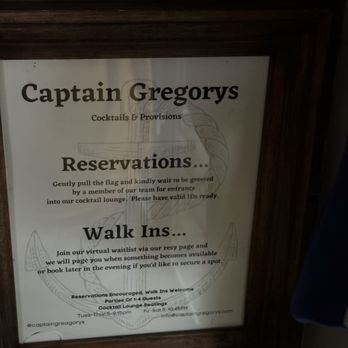 Captain Gregory's - there's rules to the game - Cocktail Bars Near Me - Alexandria, Virginia