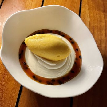 Florie's - White chocolate mousse with passion fruit - Salad Near Me - Palm Beach, Florida
