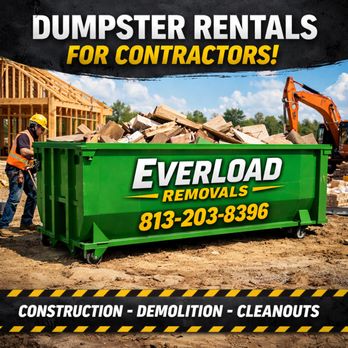 EverLoad Removals - DUMPSTER RENTALS FOR CONTRACTORS - TAMPA BAY 
Working on a construction, renovation, or demolition project? Keep your job site clean - Junk Removal & Hauling Near Me - Seffner, Florida