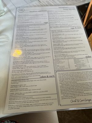 Menu photo 3 Harvest Room Palos Heights, IL