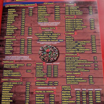 Tacos Rigo - Menu Spanish - Mexican Near Me - Cancún, ROO Tacos Rigo - Menu Spanish - Mexican Near Me - Cancún, ROO