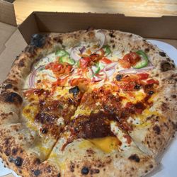 Half and half pizza