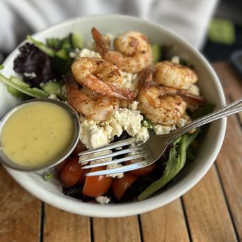 Wild Thyme Oceanside Eatery - Mediterranean Salad with shrimp - Breakfast & Brunch Near Me - Fort Lauderdale, Florida Wild Thyme Oceanside Eatery - Mediterranean Salad with shrimp - Breakfast & Brunch Near Me - Fort Lauderdale, Florida