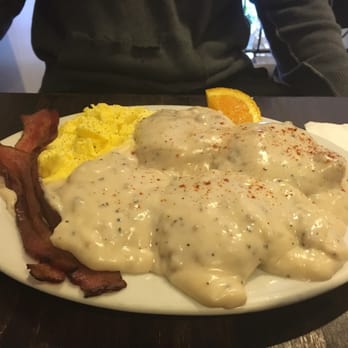 Brewed Cafe & Pub - Biscuits and gravy add eggs add bacon. It is delicious. - Coffee & Tea Near Me - Vancouver, Washington
