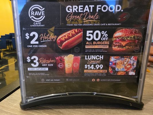 Menu photo 2 Crave Cafe & Restaurant Hanover Park, IL