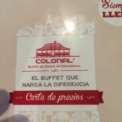 Colonial Buffet - La carta