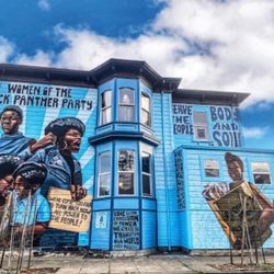 Women of the Black Panther Party Mural - Side mural of museum