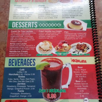 Colotlan Mexican Restaurants - a menu for a mexican restaurant - Mexican Near Me - Wisconsin Dells, Wisconsin
