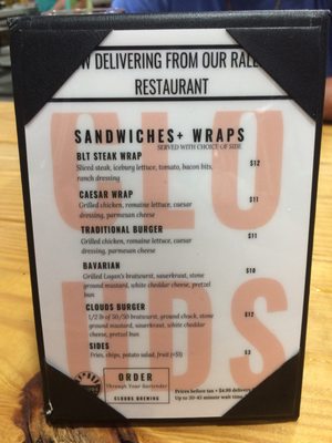 Menu photo 1 Clouds Brewing Raleigh, NC Menu photo 1 Clouds Brewing Raleigh, NC
