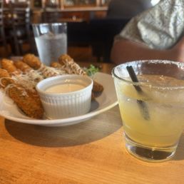 Happy Hour Cadillac Margarita & Fried Zucchini Happy Hour Cadillac Margarita & Fried Zucchini