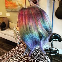 Wild Orange Salon - Rainbows in the air creative color, cut & style by owner Rachel Helzer