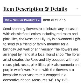 DBG Flowers - Description of what I should received - Florists Near Me - Madison Heights, Michigan DBG Flowers - Description of what I should received - Florists Near Me - Madison Heights, Michigan