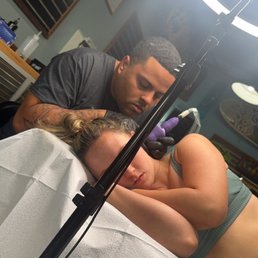 My friend getting her tattoo My friend getting her tattoo