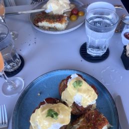 Pork benedict and mahi benedict Pork benedict and mahi benedict