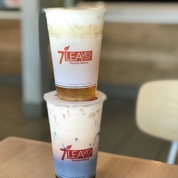 7 Leaves Cafe - Sea cream jasmine tea and thai milk tea with boba. - Coffee & Tea Near Me - Alhambra, California