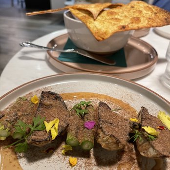 Corbeaux Wine & Tea House - Artichoke yakitori and mushroom pate - Wine Bars Near Me - Temecula, California