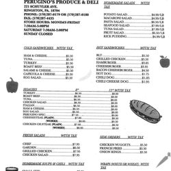 Perugino's Produce Market - Menu... enjoy!