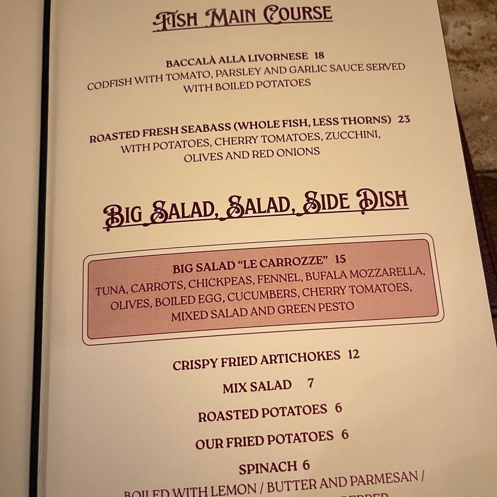 Le Antiche Carrozze - Menu from November 2024 - Pizza Near Me - Florence, FI