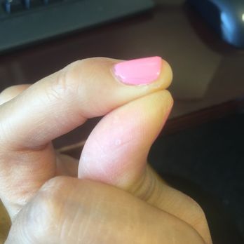 Soho Nails Spa - Cary - Look at the line across the side--she went so fast that missed a good chunk of the nail with the second coat - Nail Salons Near Me - Cary, North Carolina