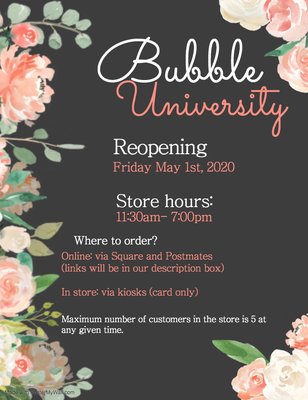 Menu photo 4 Bubble University Roseville, CA