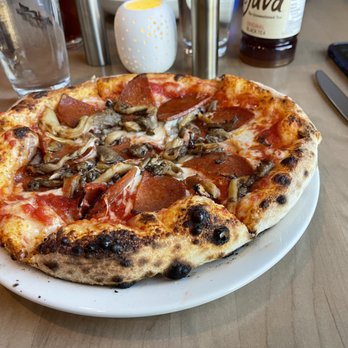 The Kitchen Table - Margarita Pizza (with pepperoni and mushroom less basil) - Italian Near Me - Reno, Nevada The Kitchen Table - Margarita Pizza (with pepperoni and mushroom less basil) - Italian Near Me - Reno, Nevada
