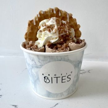 Arctic Bites - a cup of ice cream and waffles - Ice Cream & Frozen Yogurt Near Me - Toronto, Ontario