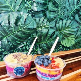 two bowls of fruit and yogurt two bowls of fruit and yogurt