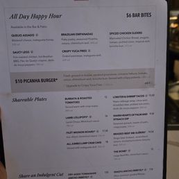Bar menu Oct 2025