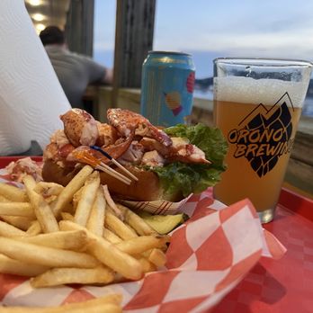 Almost $100 with tip for this amazing meal. Jumbo lobster roll, fries and a Tubular IPA. Well worth it.