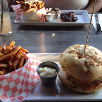 Greasy Spoon - Burger/truffle fries.  Bavette/truffle fries - Canadian (New) Near Me - Montreal, Quebec