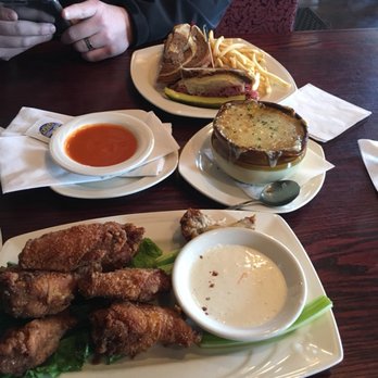 Capitol Bistro & Bar - Wings w Buffalo on the side, ranch, Reuben and french onion soup. So good! - American Near Me - Romulus, Michigan