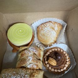 Giancarlo Fine European Pastries - Key lime cheesecake, sfogliatelle, apple strudel, chocolate raspberry frangipane and espresso brownie caramel pecan