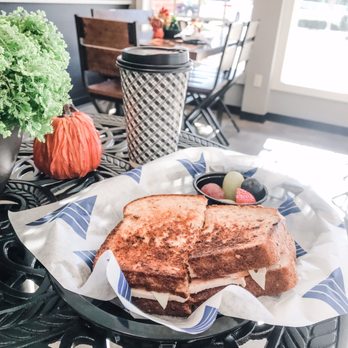 Carrington Oaks Coffeehouse - Indoor seating with Turkey & Swiss Panini with Latte - Coffee & Tea Near Me - Collierville, Tennessee