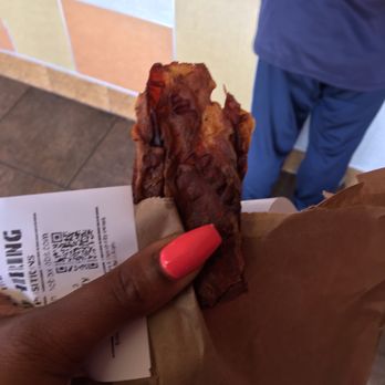 Jack in the Box - RIDICULOUS!!! This bacon is hard as  a brick! The food Is cold! Wasn't offered any gift card etc! - Tacos Near Me - San Leandro, California