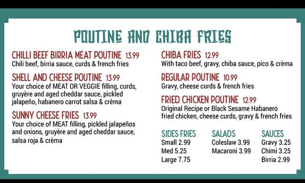 Menu photo 3 Sunny Chibas Squamish, BC Menu photo 3 Sunny Chibas Squamish, BC