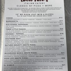 Uncle Nicks Pizza - Menu 5/2/25