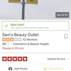 Sam's Beauty Outlet - As of 705pm on 09/27/2019 they are closed but supposed to be open ;( I'll be back