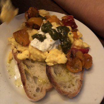 Buvette - Steamed eggs with tomato, pesto, and goat cheese - French Near Me - New York, New York